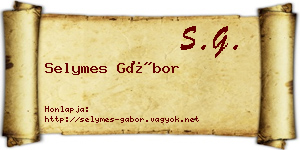 Selymes Gábor névjegykártya