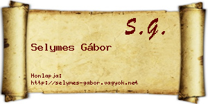 Selymes Gábor névjegykártya