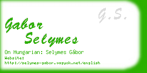 gabor selymes business card